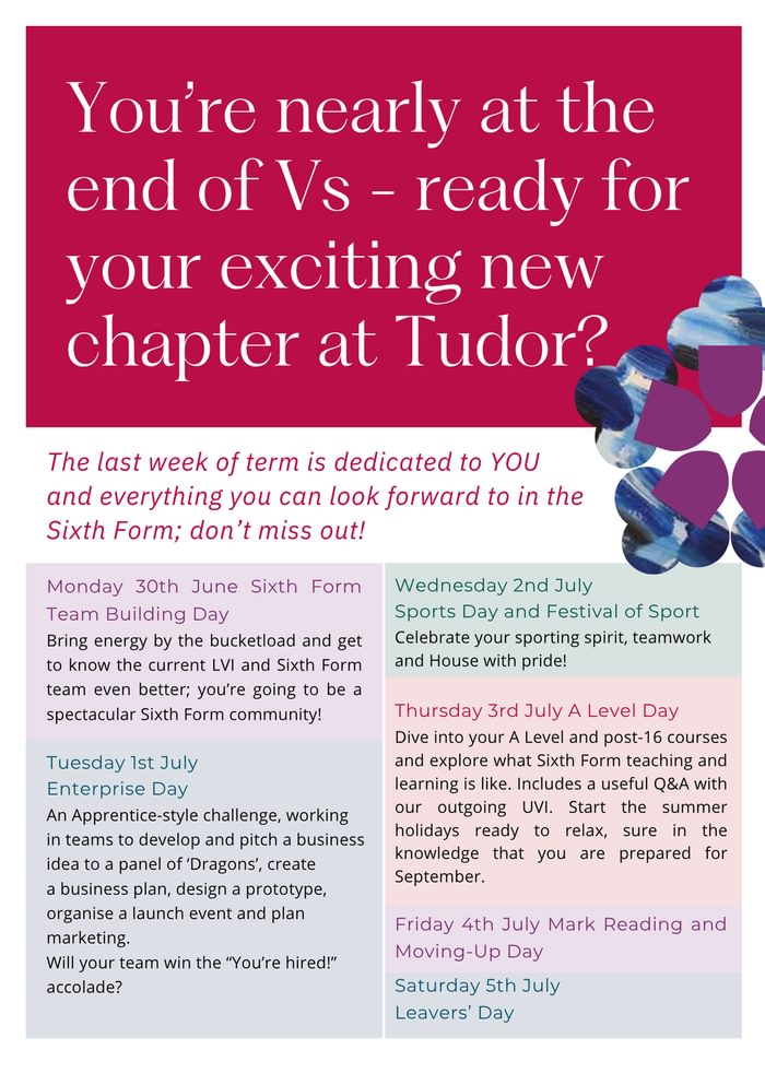 A5 Sixth Form Induction week
